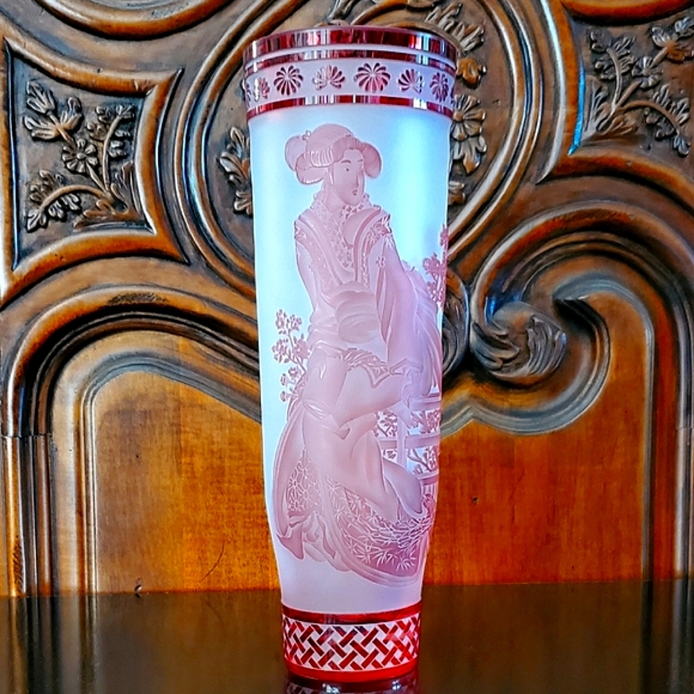 Amazing Crystal Cut to Clear Geshia Vase by INGRID